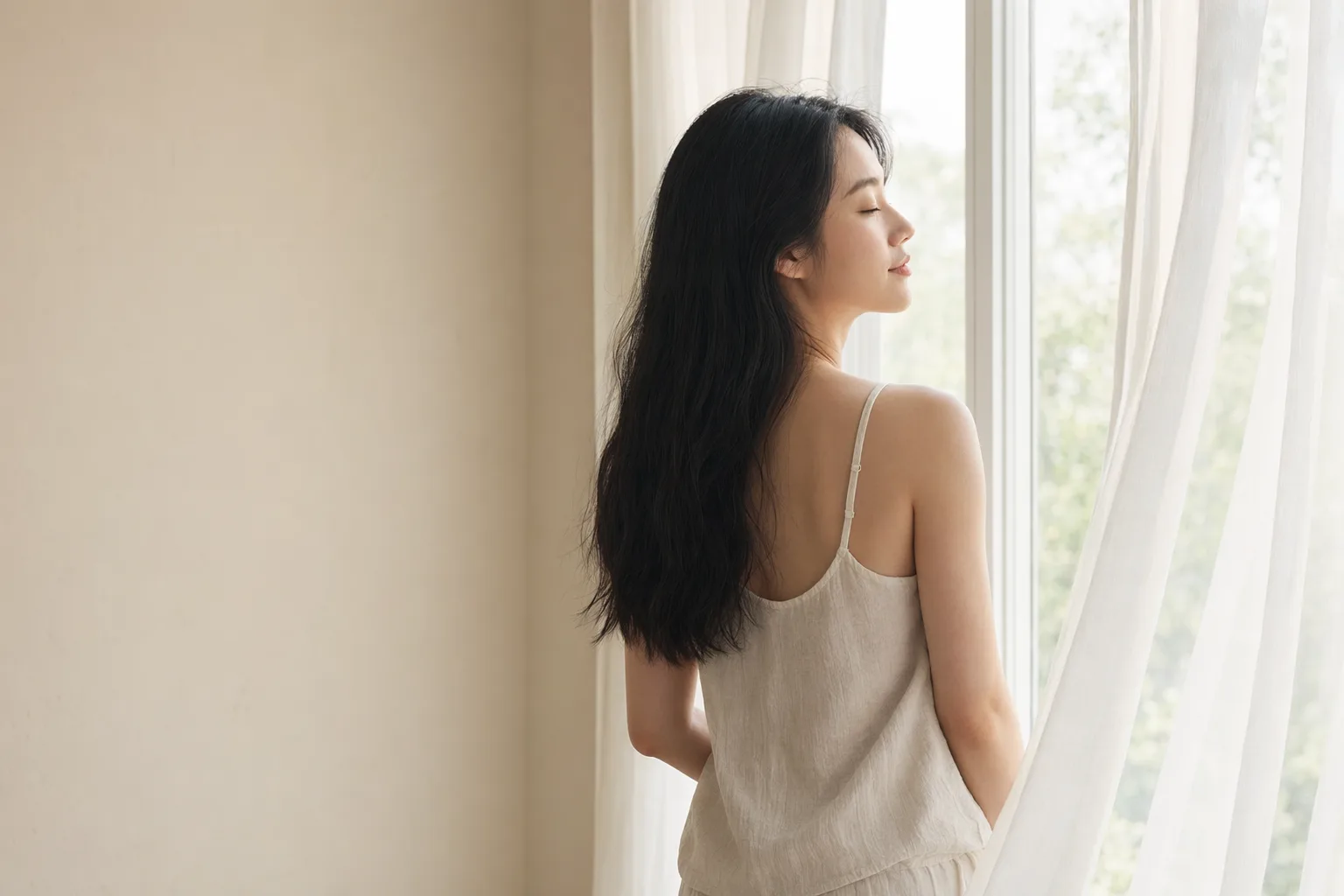 A quiet morning by the window