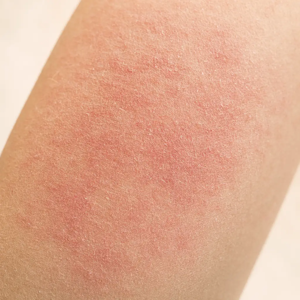 Dry, reddened forearm skin at the start of the trial