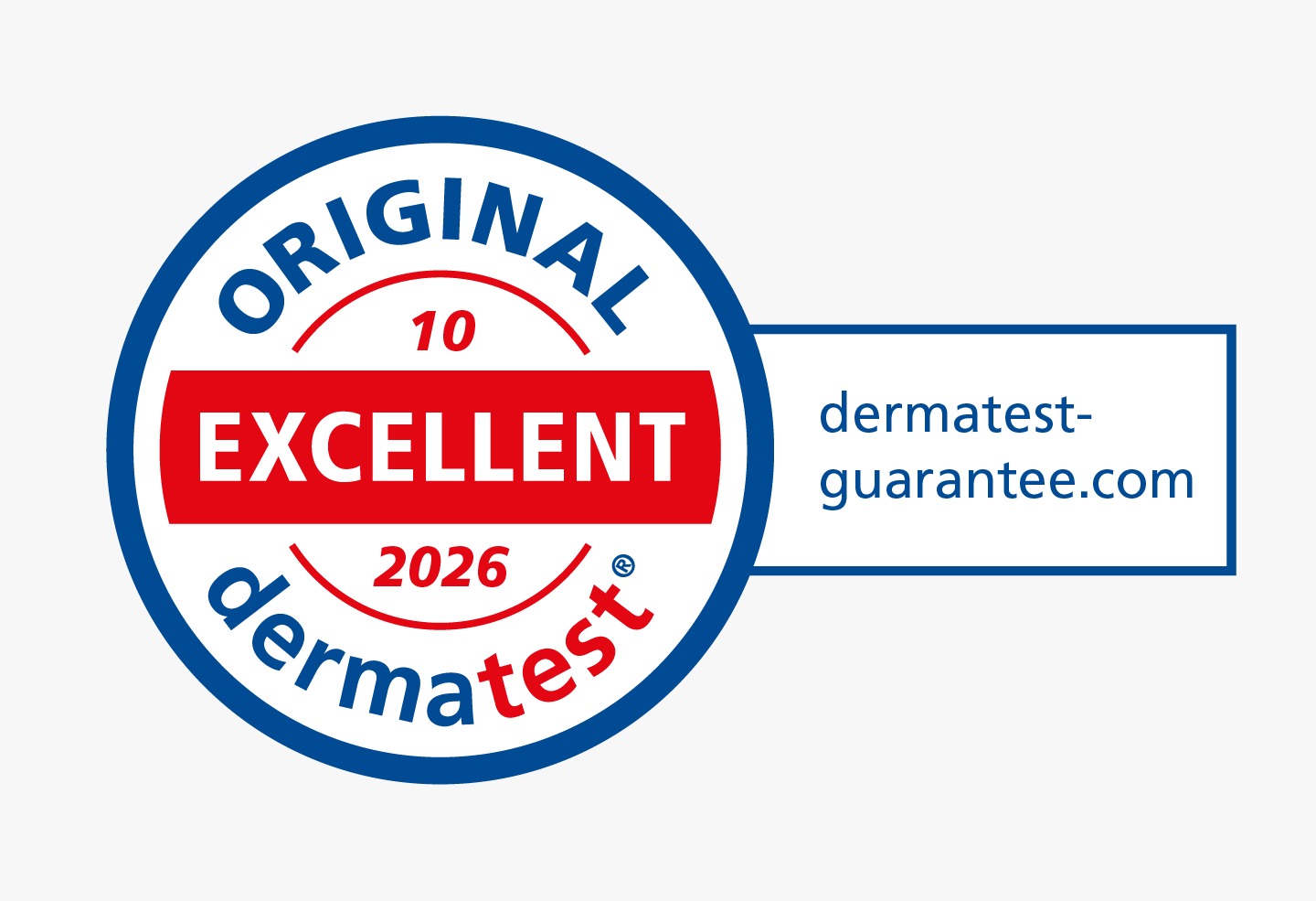 Original Dermatest® Excellent badge, 10/2026